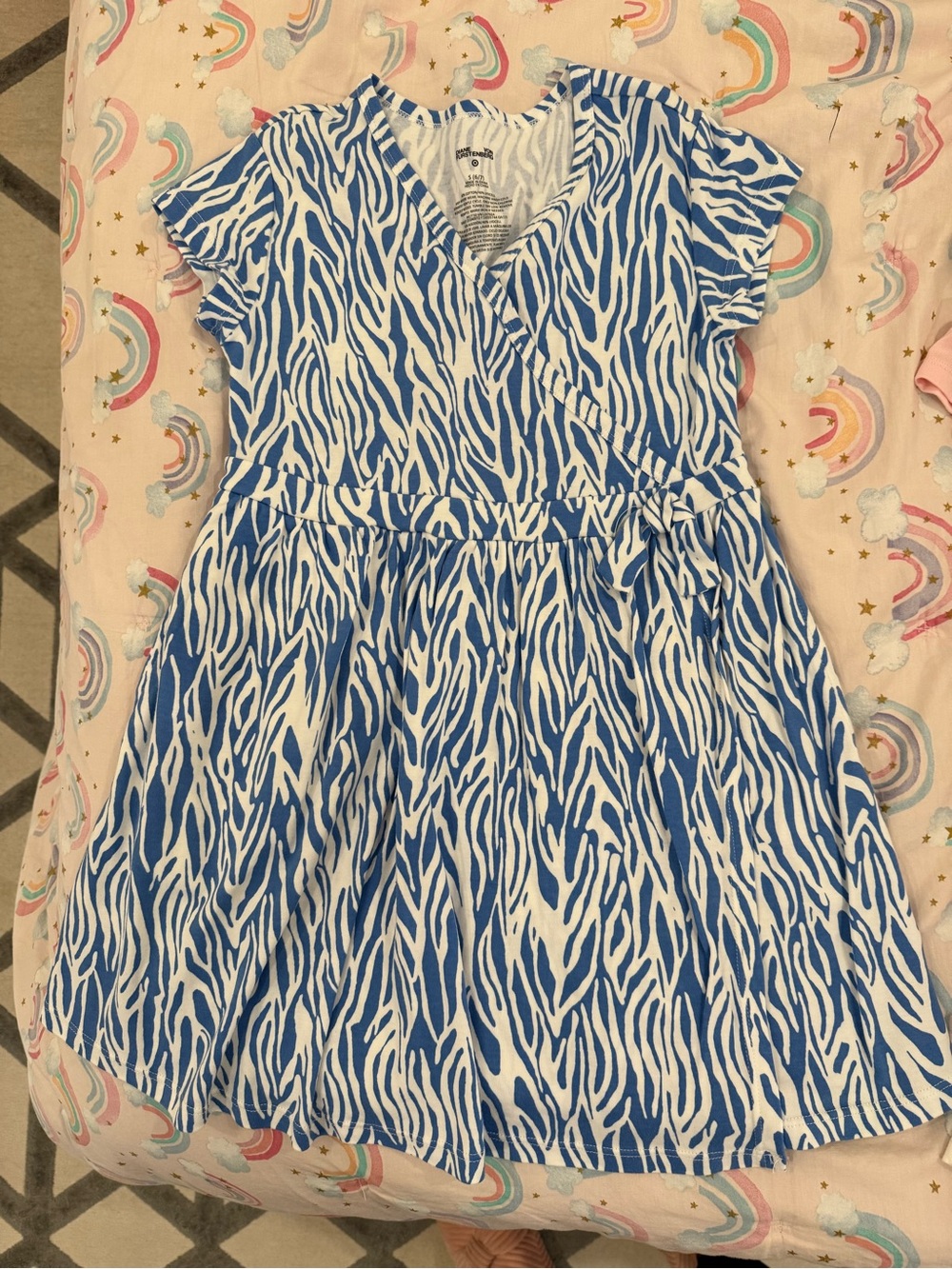 Diane von Furstenberg x Target Girls Blue and White Zebra Print Wrap Dress